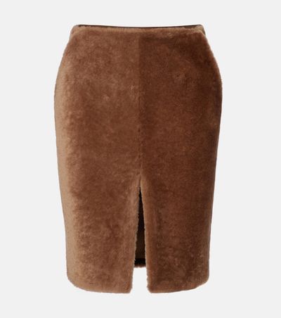 Saint Laurent Saint Laurent Shearling pencil skirt