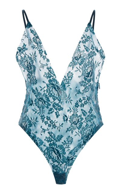 Saint Laurent Saint Laurent SiliconeCoated Lace Bodysuit