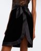 Saint Laurent Saint Laurent Silk-trimmed velvet wrap skirt - 3