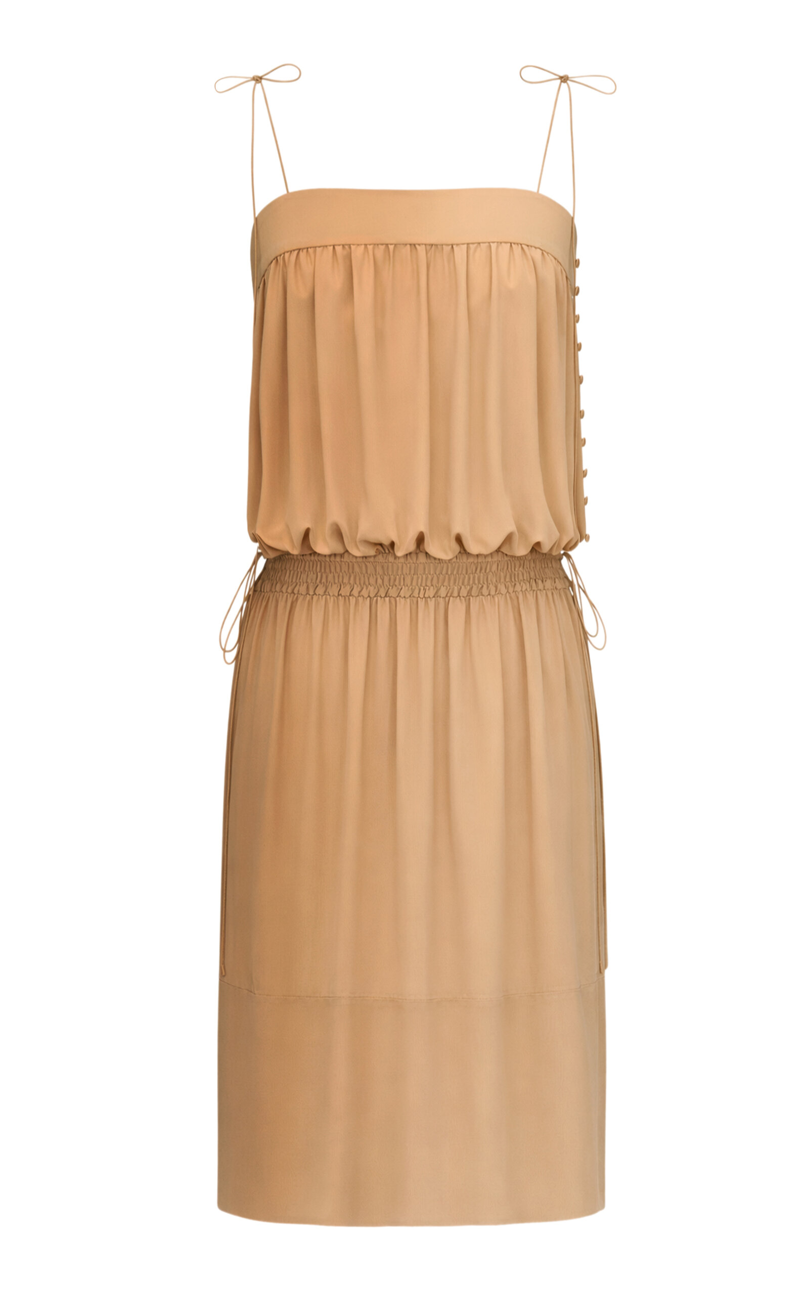 Saint Laurent Saint Laurent Silk Crepe de Chine Midi Balloon Dress