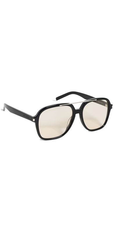 Saint Laurent Saint Laurent SL 545 Sunglasses BLACK-BLACK-YELLOW One