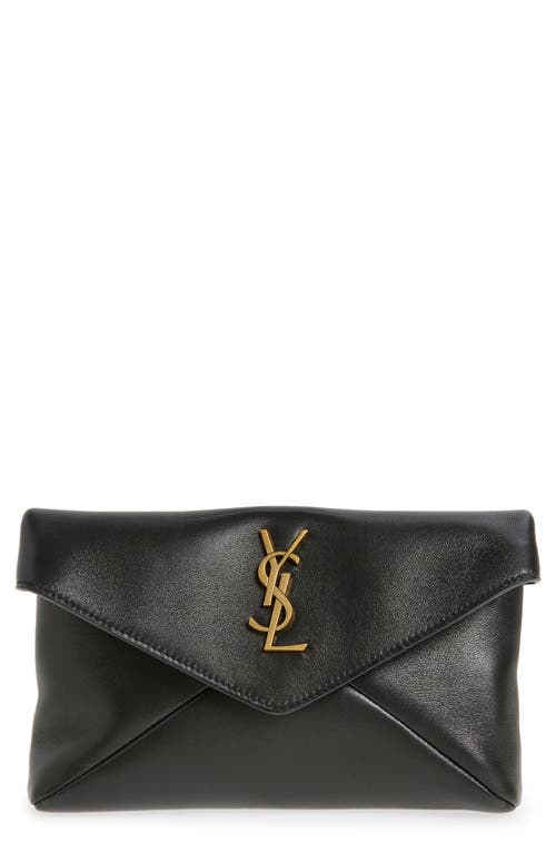 Saint Laurent Saint Laurent Small Cassandre Leather Envelope Pouch Clutch