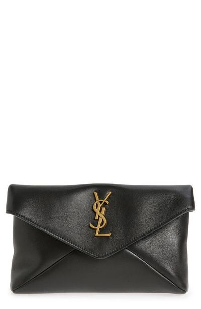 Saint Laurent Saint Laurent Small Cassandre Leather Envelope Pouch Clutch