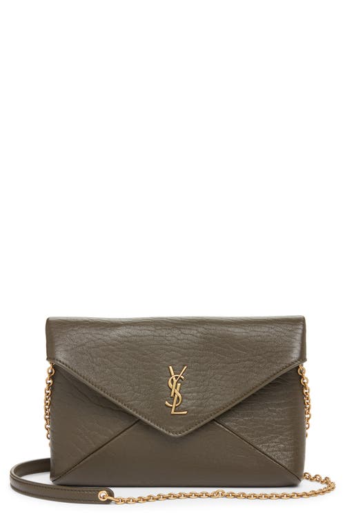 Saint Laurent Saint Laurent Small Cassandre Leather Pouch on a Chain
