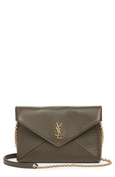 Saint Laurent Saint Laurent Small Cassandre Leather Pouch on a Chain