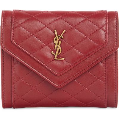 Saint Laurent Saint Laurent Small Gaby Quilted Leather Envelope Wallet