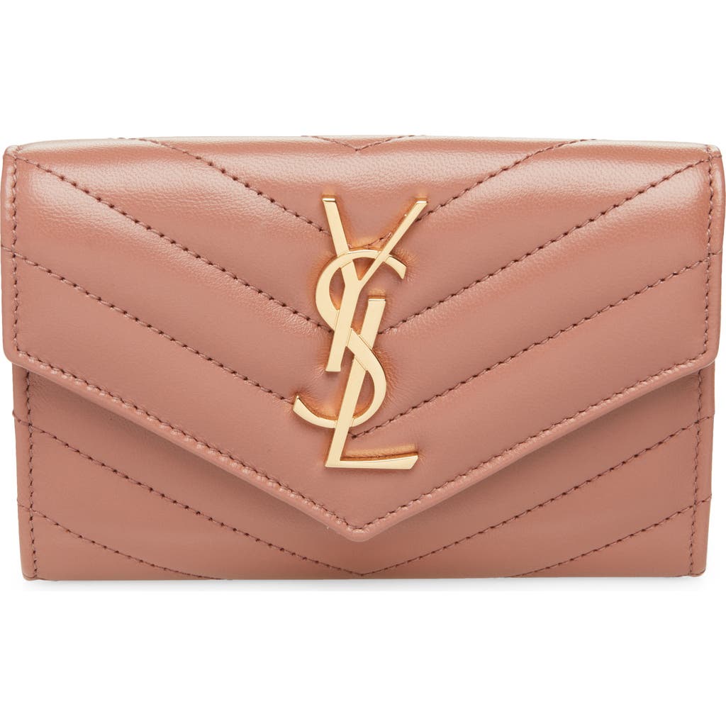 Saint Laurent Saint Laurent Small Matelassé Leather Envelope Wallet