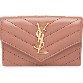 Saint Laurent Saint Laurent Small Matelassé Leather Envelope Wallet