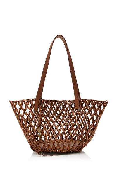 Saint Laurent Saint Laurent Small Panier WoodBeaded Tote Bag