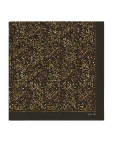 Saint Laurent Saint Laurent Square Scarf in Paisley Silk Twill