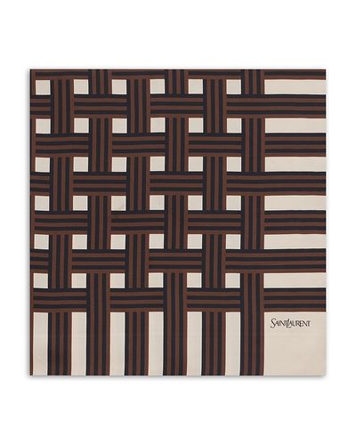 Saint Laurent Saint Laurent Square Scarf in Weave Silk Twill