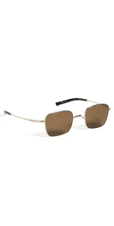 Saint Laurent Saint Laurent Square Sunglasses Gold-Gold-Brown One