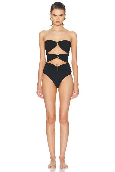 Saint Laurent Saint Laurent Strapless Cutout One Piece Swimsuit