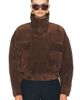 Saint Laurent Saint Laurent Suede Funnel Neck Jacket - 1