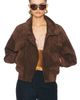 Saint Laurent Saint Laurent Suede Funnel Neck Jacket - 2