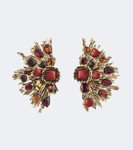 Saint Laurent Saint Laurent Sunrise embellished clip-on earrings