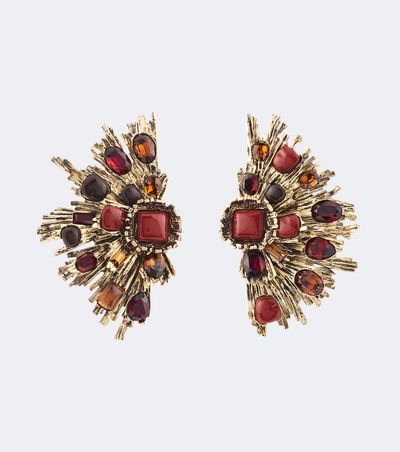 Saint Laurent Saint Laurent Sunrise embellished clip-on earrings