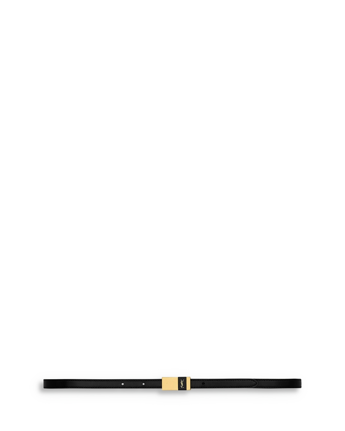 Yves Saint Laurent Black and Gold thin anchor belt Saint Laurent Thin Anchor Belt in Leather | Saks Fifth Avenue main image 2