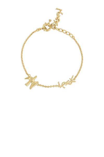 Saint Laurent Saint Laurent Thin YSL & Dove Bracelet