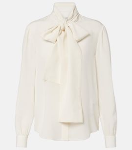 Saint Laurent Saint Laurent Tie-neck silk blouse