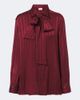 Saint Laurent Saint Laurent Tie-neck striped silk jacquard blouse - 1