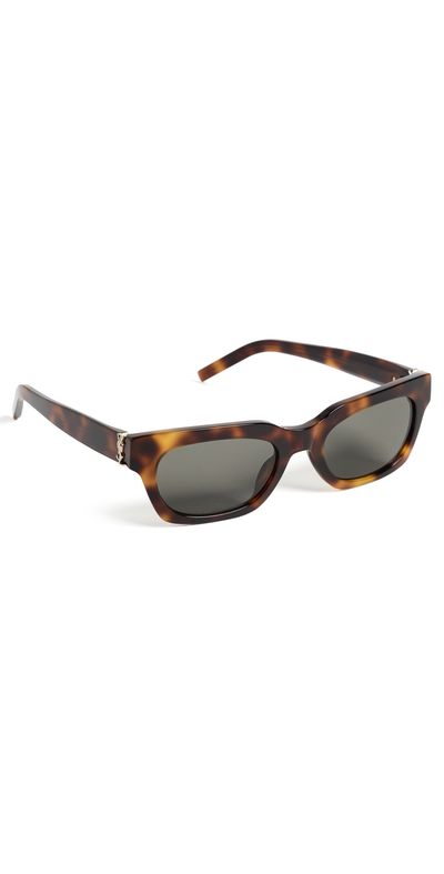 Saint Laurent Saint Laurent Tortoise Rectangle Sunglasses Havana-Havana-Grey One