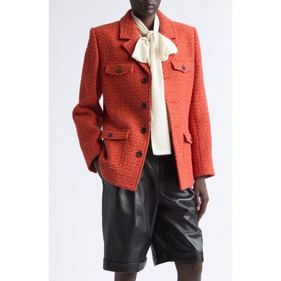 Saint Laurent Saint Laurent Tweed Wool & Silk Blend Jacket