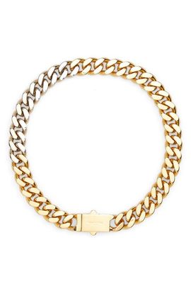 Saint Laurent Saint Laurent Two-Tone Cuban Chain Collar Necklace