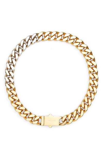 Saint Laurent Saint Laurent Two-Tone Cuban Chain Collar Necklace