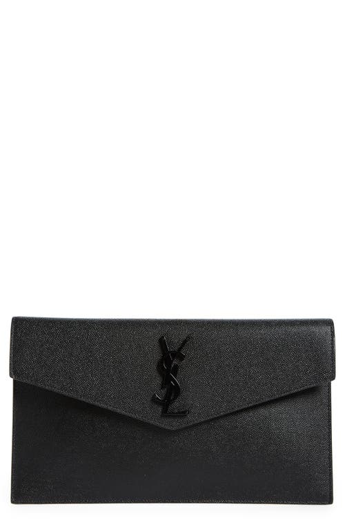 Saint Laurent Saint Laurent Uptown Pebbled Leather Pouch