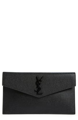 Saint Laurent Saint Laurent Uptown Pebbled Leather Pouch