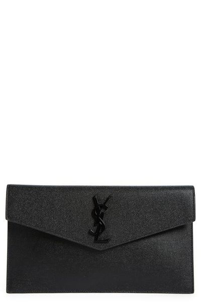 Saint Laurent Saint Laurent Uptown Pebbled Leather Pouch