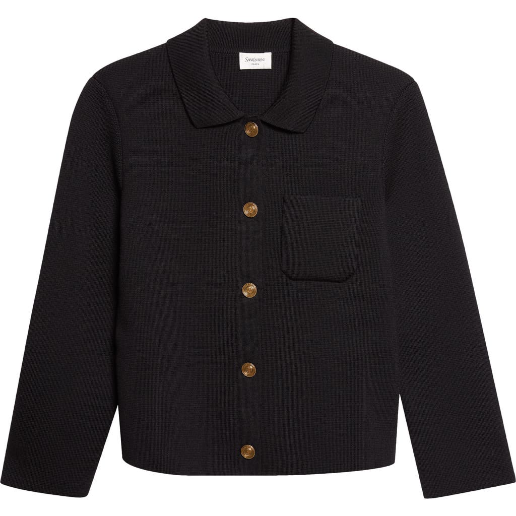 Saint Laurent Saint Laurent Virgin Wool Polo Cardigan