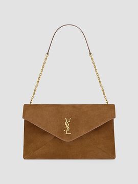 Saint Laurent Saint Laurent Women's Cassandre Shoulder Bag on Chain in Suede