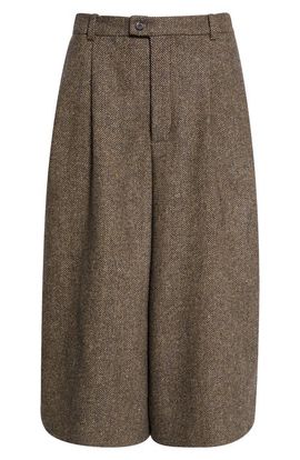 Saint Laurent Saint Laurent Wool Herringbone Culottes