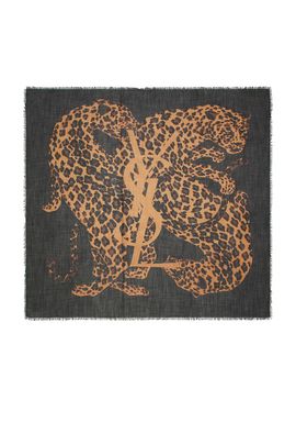 Saint Laurent Saint Laurent YSL & Leopard Carre Scarf