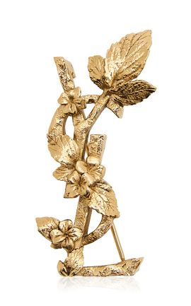 Saint Laurent Saint Laurent YSL Hydrangea Metal Brooch