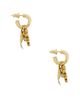 Saint Laurent Saint Laurent YSL Leave & Hydrangea Charm Hoop Earrings - 3
