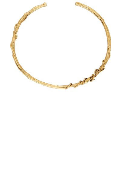 Saint Laurent Saint Laurent YSL Mulberry Wood Torque Necklace