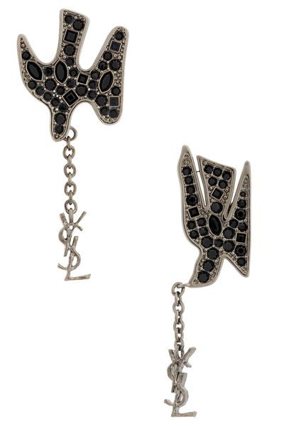 Saint Laurent Saint Laurent YSL Pendant Incrusted Dove Earrings