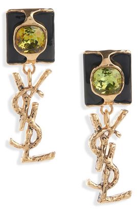 Saint Laurent Saint Laurent YSL Squared Pendant Drop Earrings