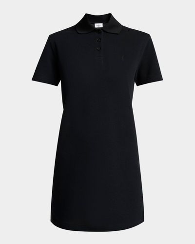 Saint Laurent Short-Sleeve Cotton Pique Mini Polo Dress