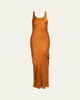 Saint Laurent Sleeveless Draped Silk Tank Dress - 1