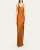Saint Laurent Sleeveless Draped Silk Tank Dress - 2