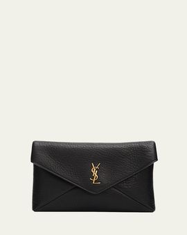 Saint Laurent Small YSL Grain Leather Pouch Bag