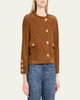 Saint Laurent Suede Collarless Short Jacket - 4