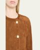 Saint Laurent Suede Collarless Short Jacket - 5