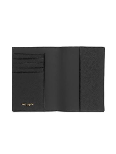 Saint Laurent Tiny Cassandre Passport Case in Grained Leather