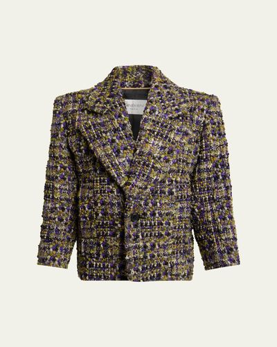 Saint Laurent Tweed Single-Breasted Jacket