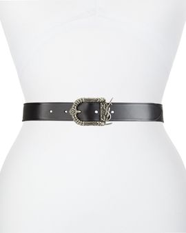 Saint Laurent Vegetal Browny YSL Leather Belt
